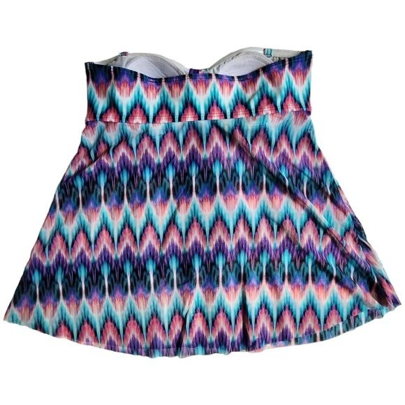 Croft & Barrow Tummy Slimmer Mesh Flyaway Bandeaukini swim top sz 8 - Picture 2 of 12